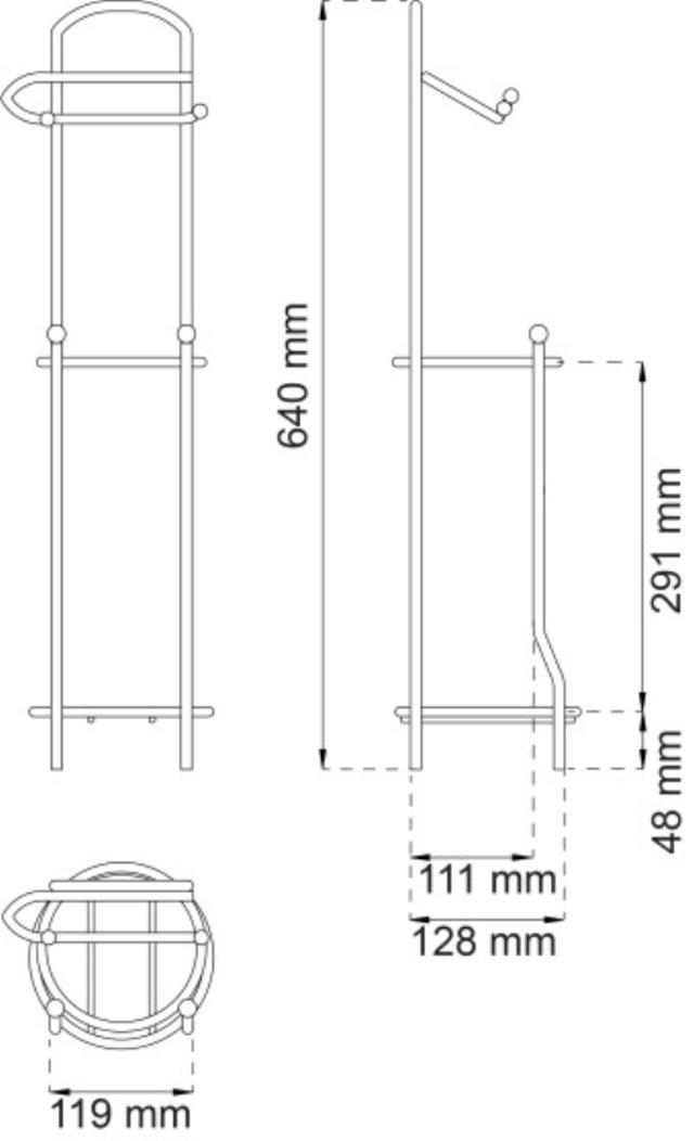 RULLEHOLDER GULVSTAND VIOLA KROM 