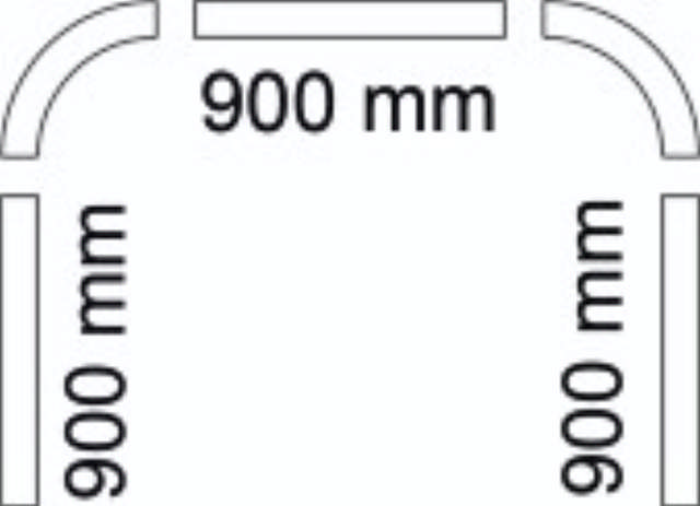 FORHÆNGSSKINNE 90X90X90 HVID 