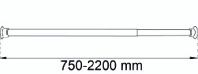 FORHÆNGSSTANG 75-220 CM HVID 