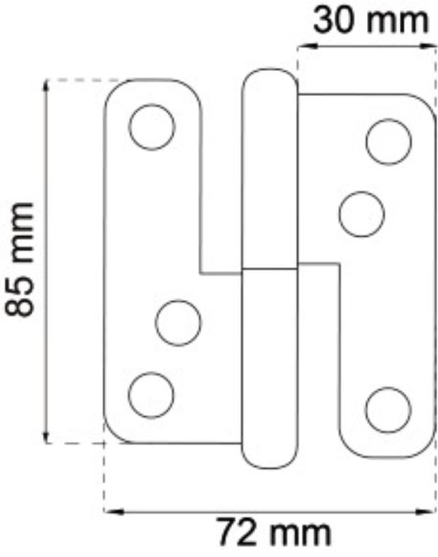 HÆNGSEL 1222 85MM GALV HØGER 