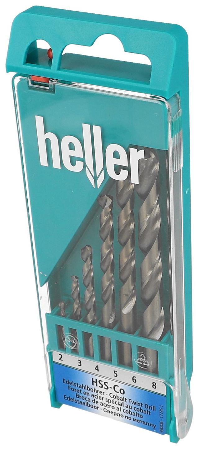 Heller metalbor cobolt hss sæt ø2-8mm, 6 dele