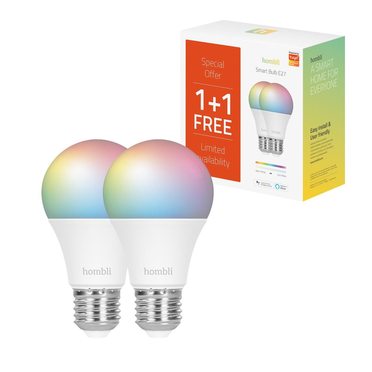 Hombli Smart Bulb 9W RGB & CCT (E27), Promo Pack