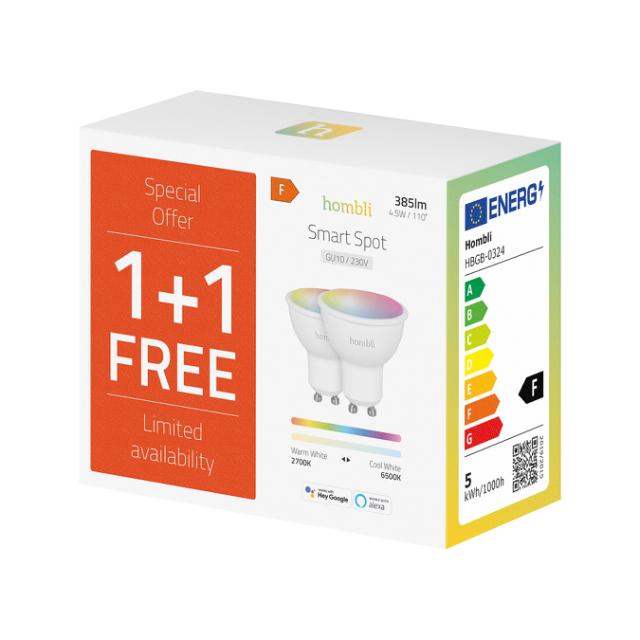 Hombli Smart Spot 5W RGB & CCT (GU10) V2, Promo Pack