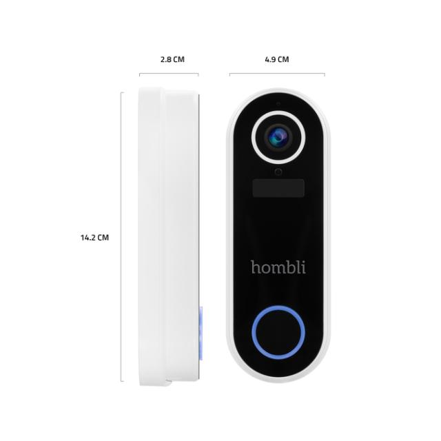 Hombli Smart Doorbell 2 Pack (Doorbell 2 + Chime 2), White