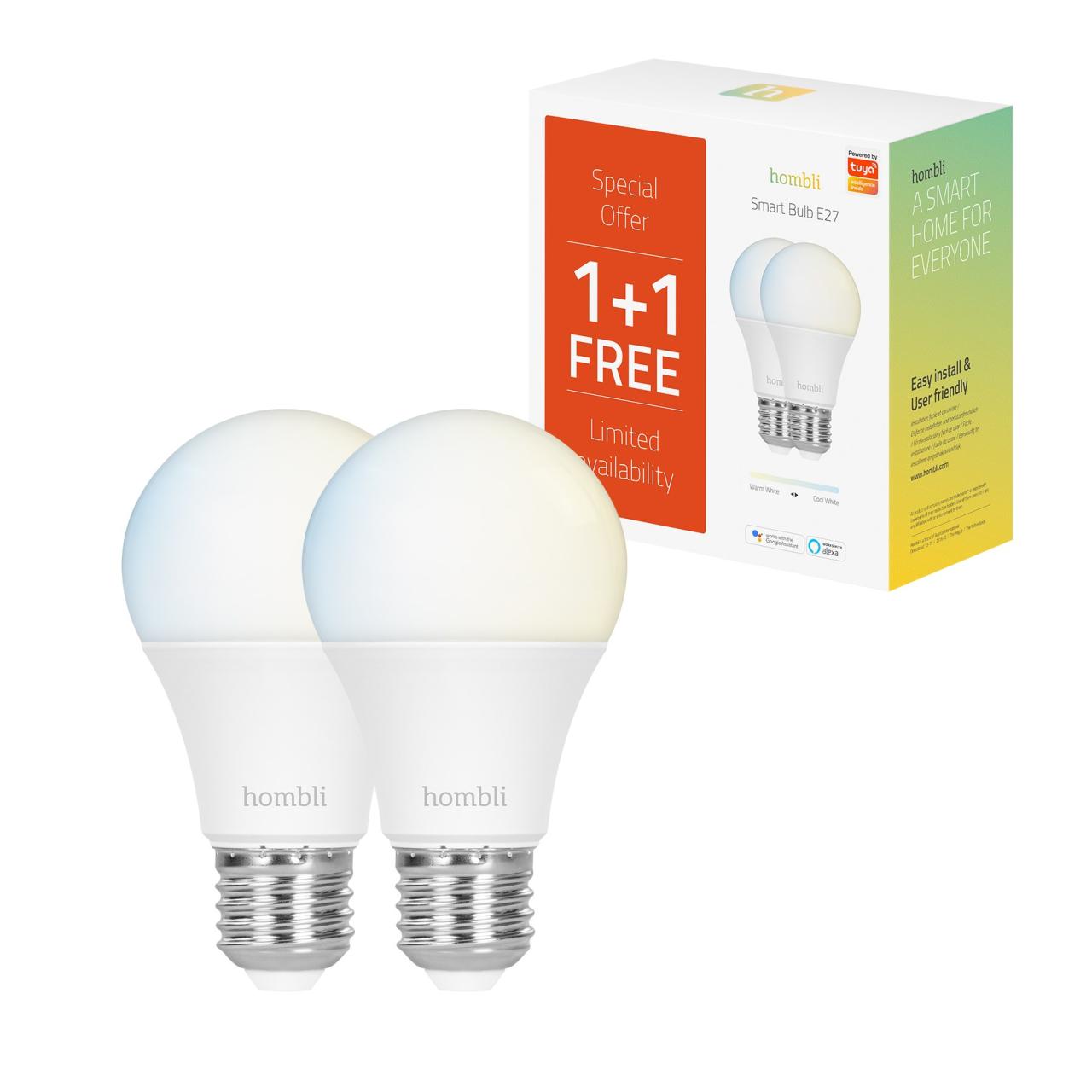 Hombli Smart Bulb 9W CCT (E27), Promo Pack