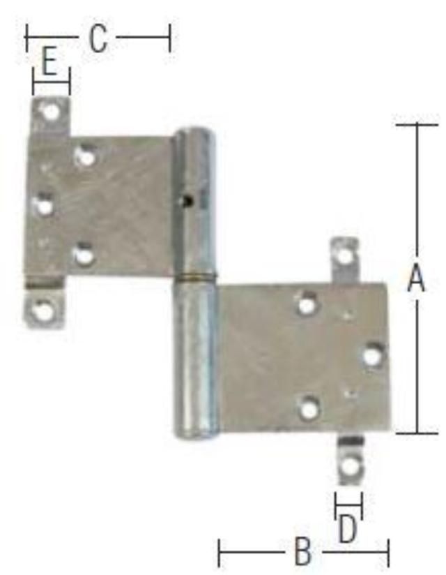 DØRHÆNGSEL 120X51,5 MM Varmforzinket Venstre