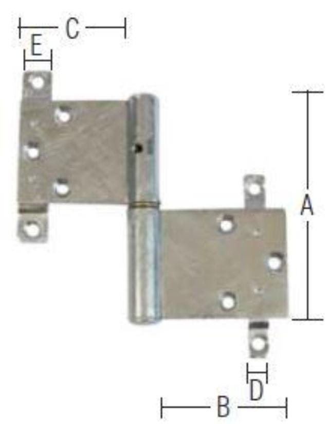 DØRHÆNGSEL 120X51,5 MM Varmforzinket Højre