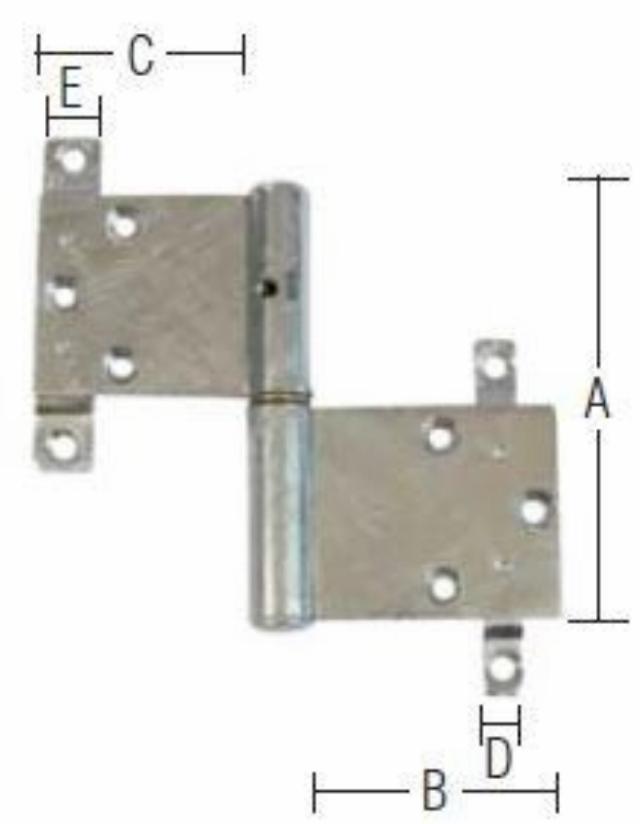 DØRHÆNGSEL 120X51,5 MM Varmforzinket Højre
