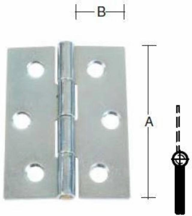 KANTHÆNGSEL 102X30 MM M.SKRUER Elforzinket Blå -