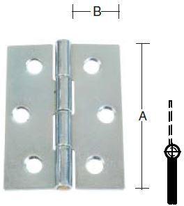 KANTHÆNGSEL 89X24 MM M.SKRUER Elforzinket Blå -