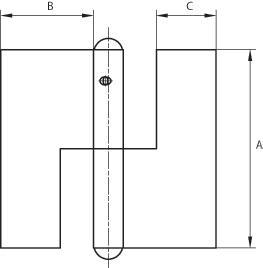 LET DØRHÆNGSEL 109X38 MM Fosfateret Hvid Venstre