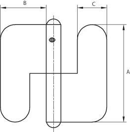 LET DØRHÆNGSEL 109X38 MM Fosfateret Brun Venstre