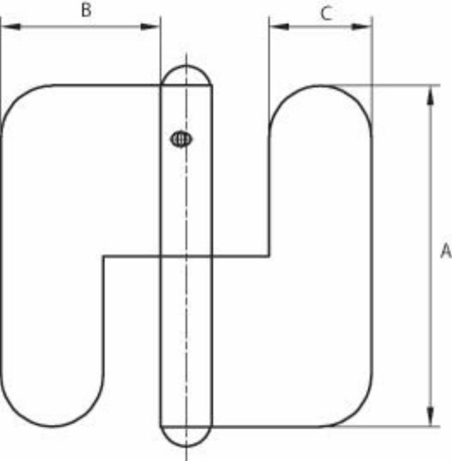 LET DØRHÆNGSEL 109X38 MM Fosfateret Brun Venstre