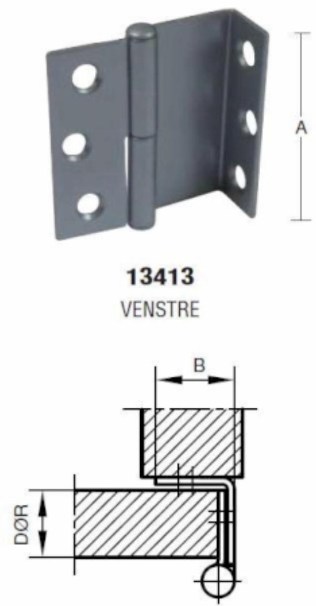 SKABSHÆNGSEL 50 MM-17/20 Fosfateret Grå Venstre