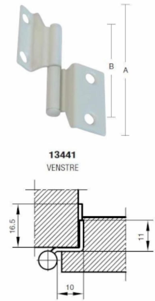 SKABSHÆNGSEL OVERF. 50 MM Fosfateret Grå Venstre