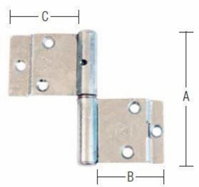 VINDUESHÆNGSEL 70 MM Varmforzinket Venstre