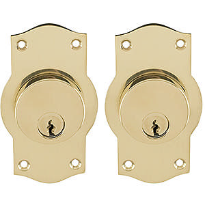 Langskilte sæt L41 CC inkl. kop Messing Poleret Uden lak 95x41x3mm