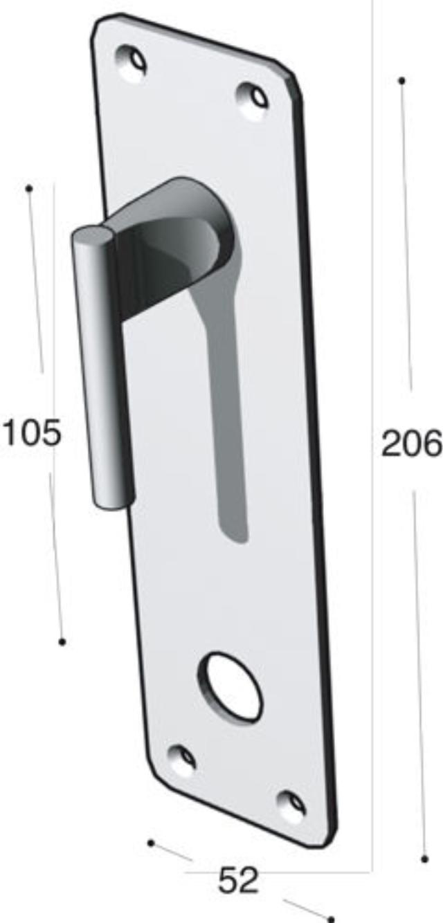 Ruko-Line Langskilt 52mm - dørgrebshul / Handicap vrider