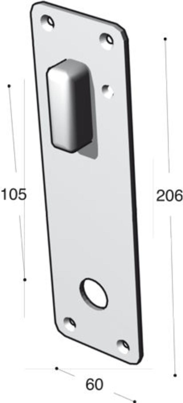 Ruko-Line Langskilt 60mm - m/ vrider m/cyl.ring mont.