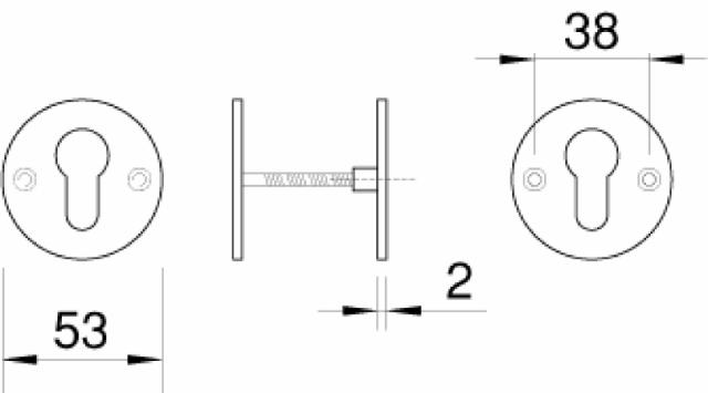 Ruko cylinderroset til værk cc38mm, inkl. M4
