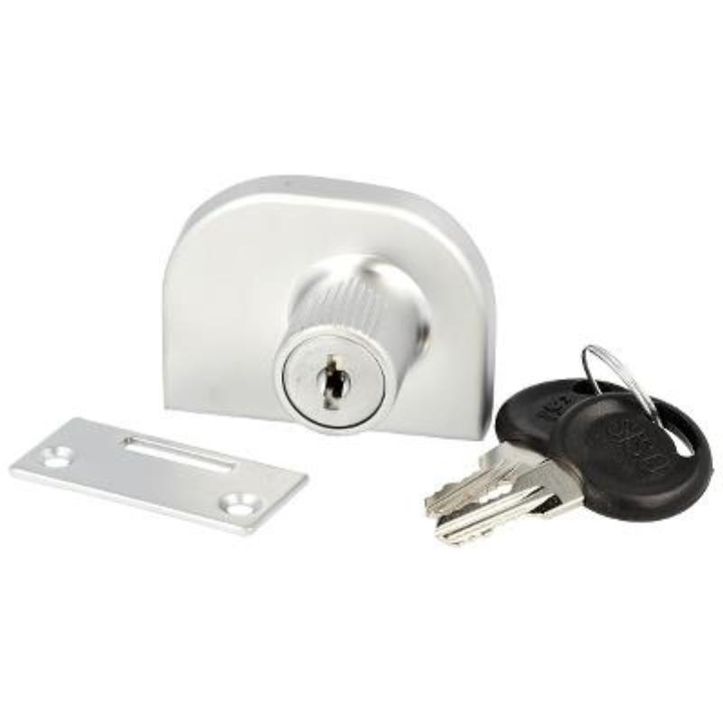 GLASS DOOR LOCK 917,ALU FINISH,CK SISO,KA D20,F/DOUBLE DOORS