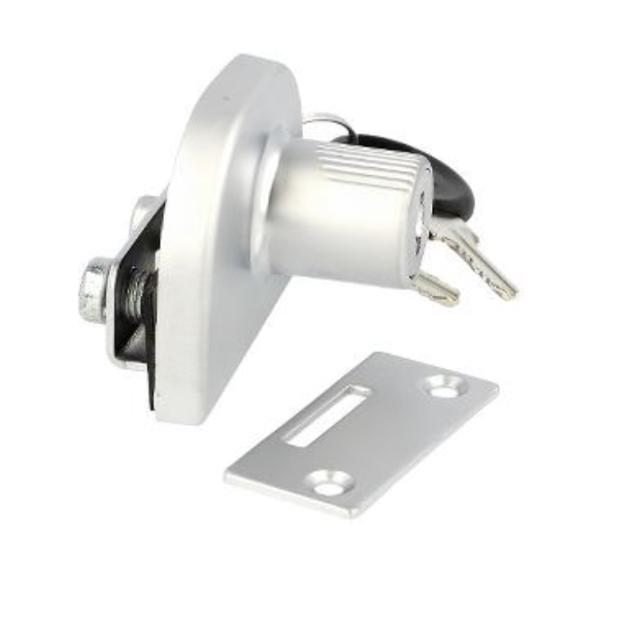 GLASS DOOR LOCK 917,ALU FINISH,CK SISO,KA D20,F/DOUBLE DOORS