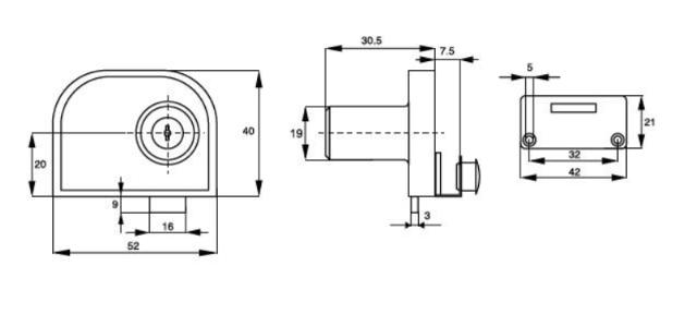 GLASS DOOR LOCK 917,ALU FINISH,CK SISO,KA D20,F/DOUBLE DOORS