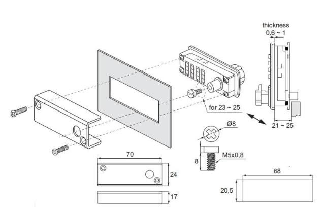 Siso bagplade t/ møbellås M330, f/ metal