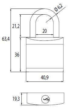 Siso hængelås 40mm